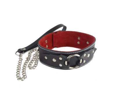Кожаный ошейник с велюровой подкладкой (3122-1)