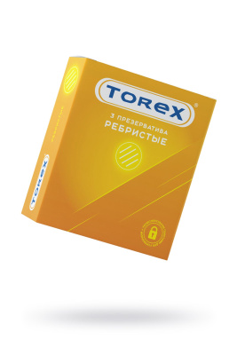 Презервативы Torex, ребристые, латекс, 18,5 см, 5,4 см, 3 шт. (0T-00016812)