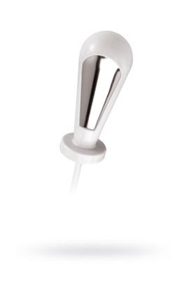 Анальная пробка Mystim Tristan, электростимуляция, пластик, белый, 7,5 см, d 3 см (0T-00012601)