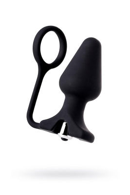 Анальная пробка с кольцом Erotist DISCOVERER, силикон, черный, 9 см, d3,7 (0T-00010974)