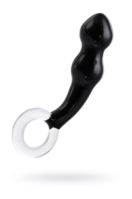 Стимулятор простаты Sexus Glass, стекло, черный, 17 см (0T-00007356)