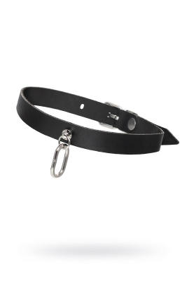 Чокер Pecado BDSM, с овальным кольцом, натуральная кожа, черный (УТ-00003070)