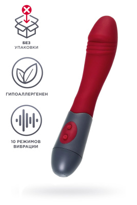 Нереалистичный вибратор, силикон, бордовый, 19,8 см (УТ-00003592)