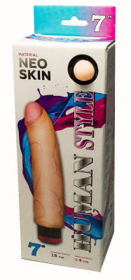 Вибратор реалистик HUMAN STYLE, L 180 мм D 40 мм, киберкожа (600606)