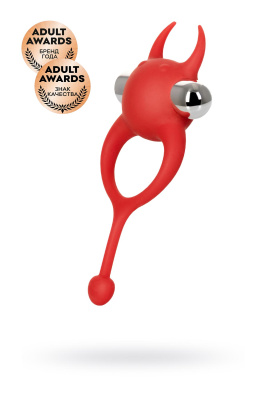 Виброкольцо с хвостиком JOS NICK, силикон, красный, 13,5 см (0T-00012483)