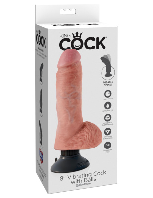 Вибромассажер 3в1 на съемной присоске 8 Vibrating Cock with Balls (5407-21 PD)
